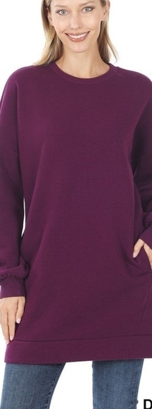 ZENANA Longline Sweatshirt With Pockets Size 3XL NWT - Picture 4 of 6